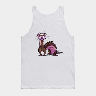 Ferret - White Brown Tan Fur Tank Top